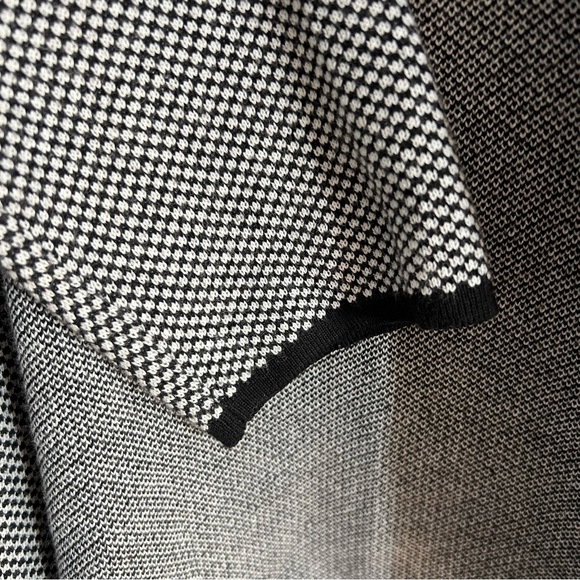 Adrienne Vittadini Hooded Checked Sweater Cardigan Open Front - Picture 4 of 5